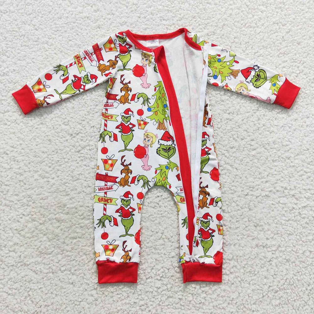 Aier Wholesale - Wholesale Jumpsuit - Baby - Baby Boys Christmas Frog Zip Rompers1