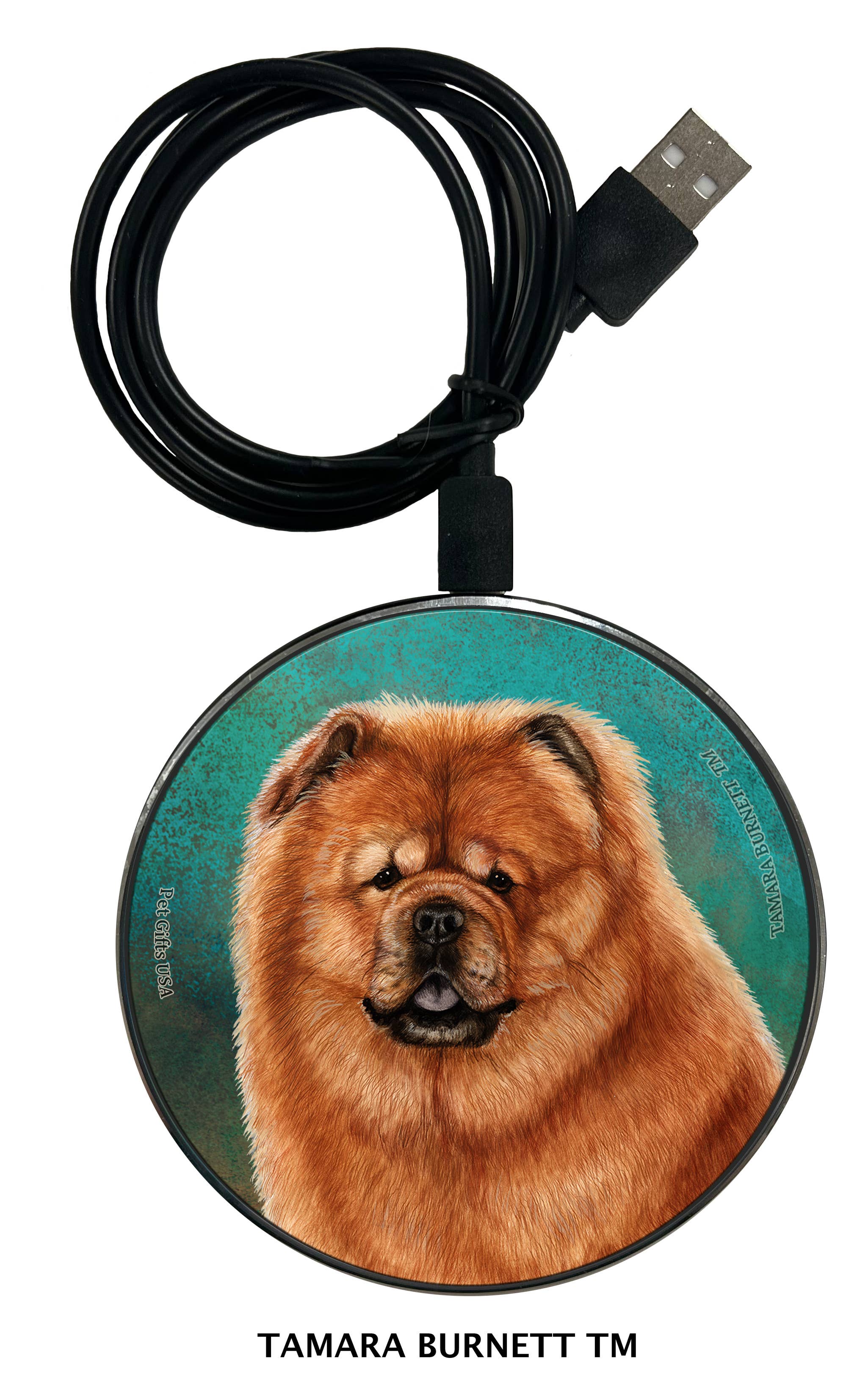 Pet Gifts USA, LLC - Vente Assiette de présentation - Chargeur de téléphone Zoomies - Chow Chow Rouge0