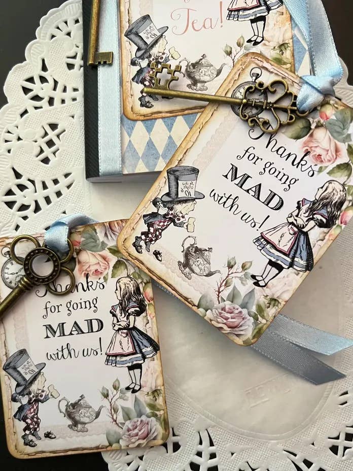 Alice in Wonderland Mad Tag with Key for wholesale by Our Designer