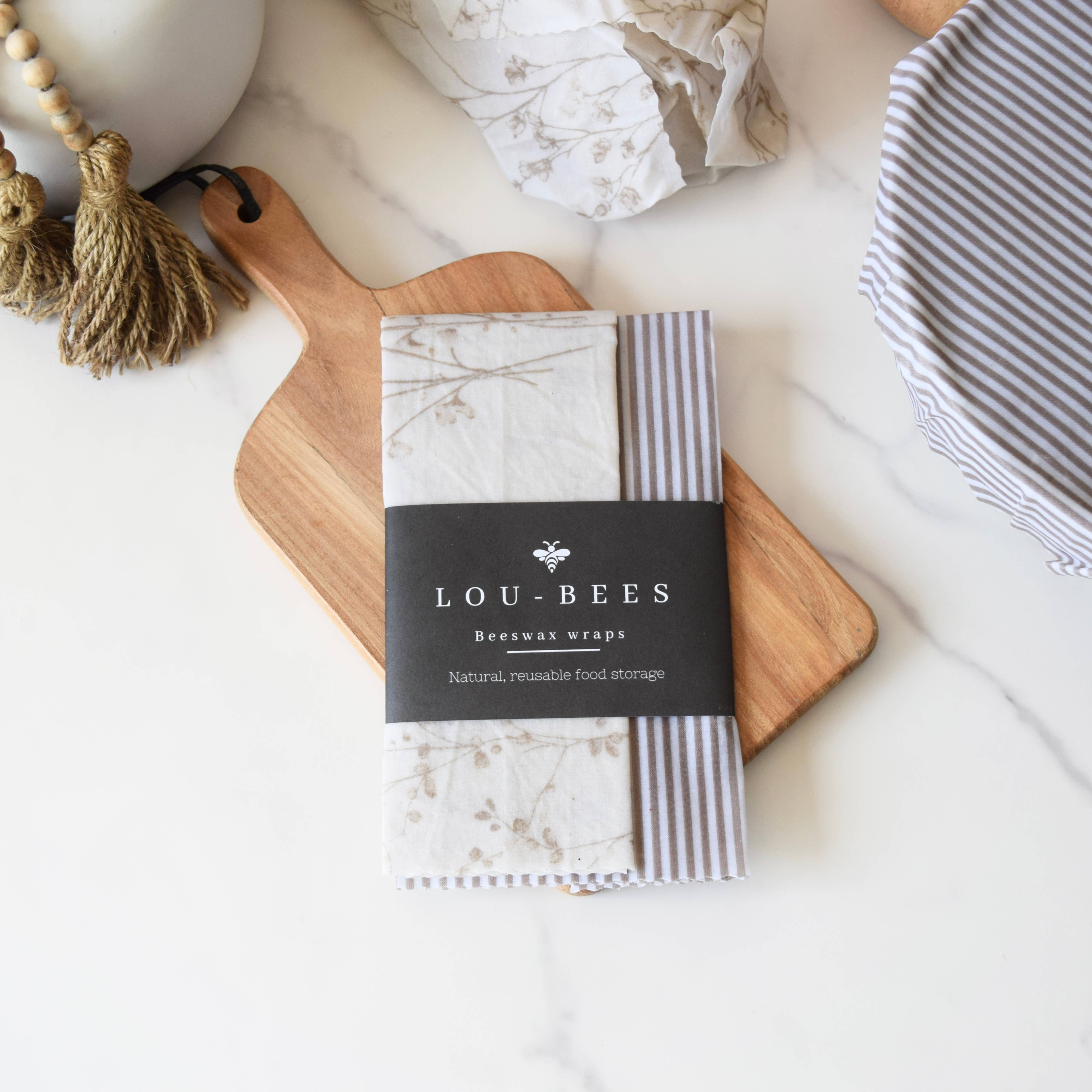 Lou Bees - Wholesale Food Storage Wrap/Bag - Edited Life Organic Beeswax Wrap – Natural Cotton Singlet 10