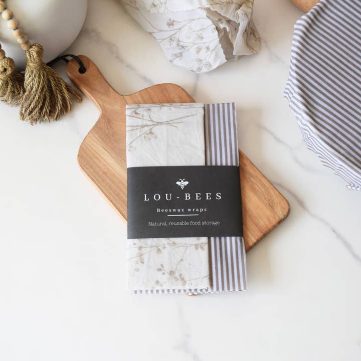 Lou Bees - Wholesale Food Storage Wrap/Bag - Edited Life Organic Beeswax Wrap – Natural Cotton Singlet 10