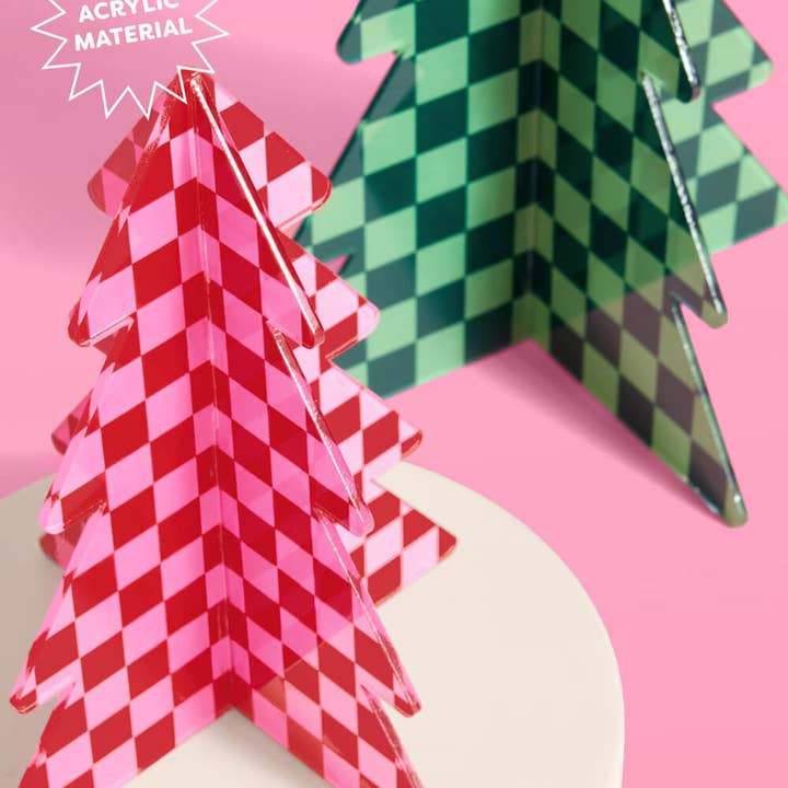 xo, Fetti - Wholesale Christmas Decoration - Checked Out Christmas Trees - 4 acrylic trees5
