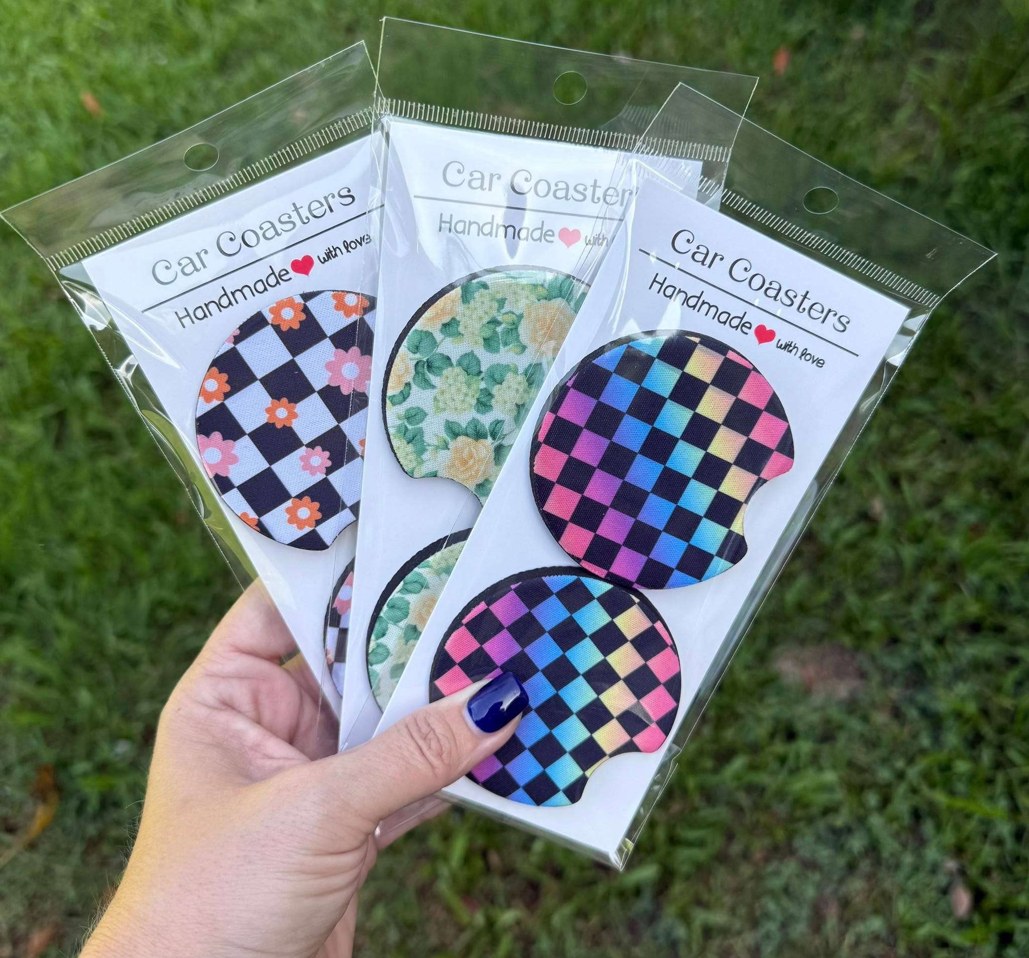 Prairie Chicken Sticker Shop & Gifts - Wholesale Car Coaster - Unisex - Fishing Lures & Poles Neoprene Car Coaster Set 2