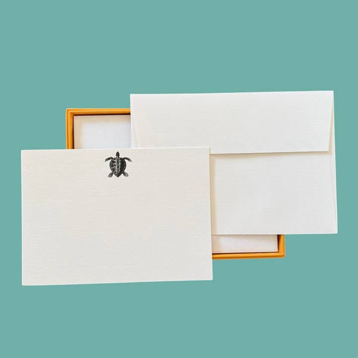 Turtle Notecard Set with Laid Envelopes for wholesale by Mustard & Gray Ltd