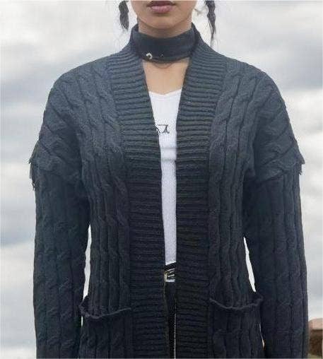 Rosa Clothing - Wholesale Cardigan - Women's - Multicolored Long coat knit cardigan6