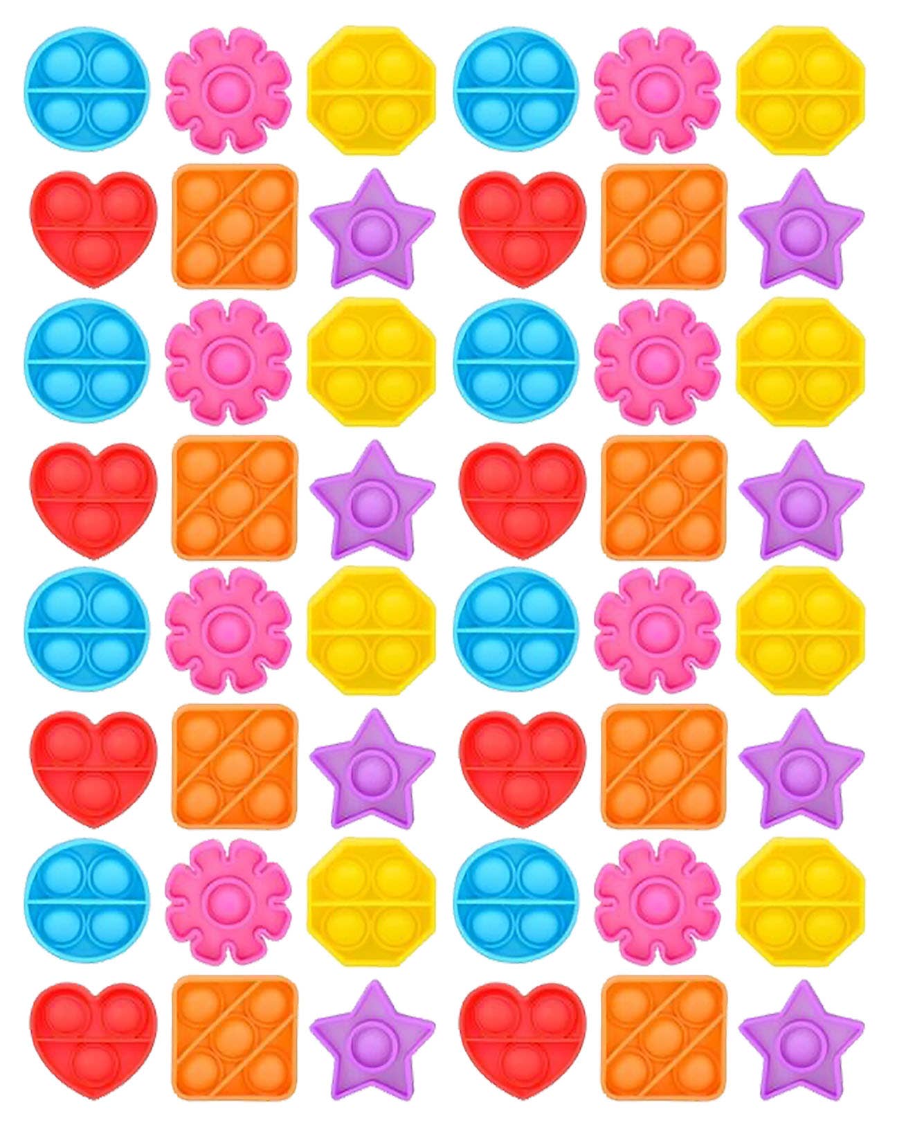 Curious Minds Toys - Wholesale Fidgetspeelgoed - Kinderen - Kleine 2" geometrische vorm Bubble Pop Fidget Toy Game OT Favor12