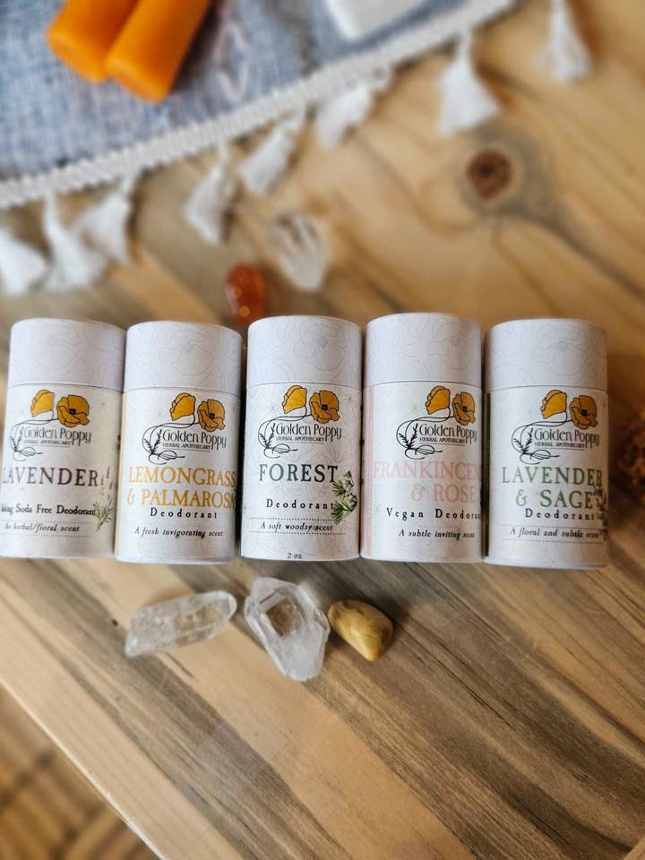 Golden Poppy Deodorant - for wholesale by Golden Poppy Herbal Apothecary