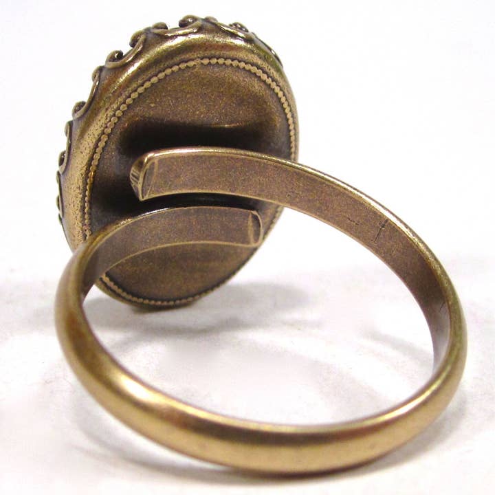 SoHo Schmuckmanufaktur - Wholesale Cocktail/Statement Ring - SoHo® Vintage Bronze Ring With Glass Stone1