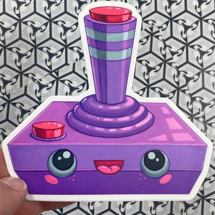Cute Joystick Vinyl Sticker for wholesale by Johnny Acurso Illustration