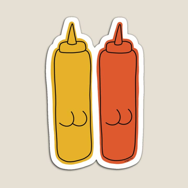 SquigglyDoo Arts - Wholesale Sticker - Ketchup and Mustard Best Friends Funny Sticker
