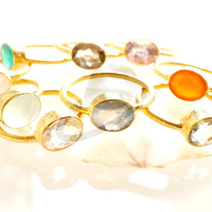 Anel folheado a ouro "DROP" por atacado de Karawan Authentic