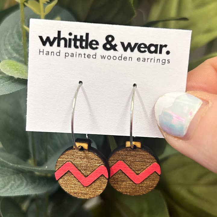 Aros Baubles - zig zag vermelho por atacado de Whittle and Wear