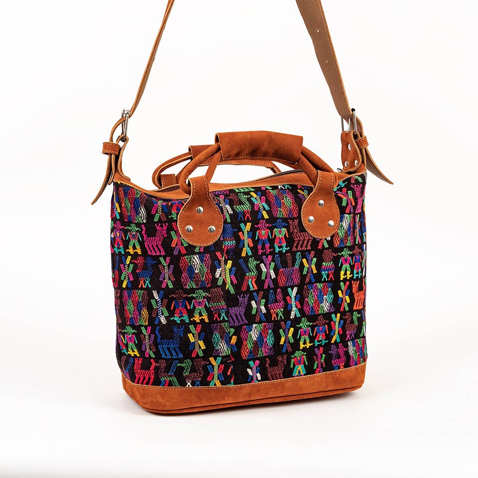 Altiplano - Wholesale Shoulder Bag - Women's - Leather and Geometric Huipile Daybag4