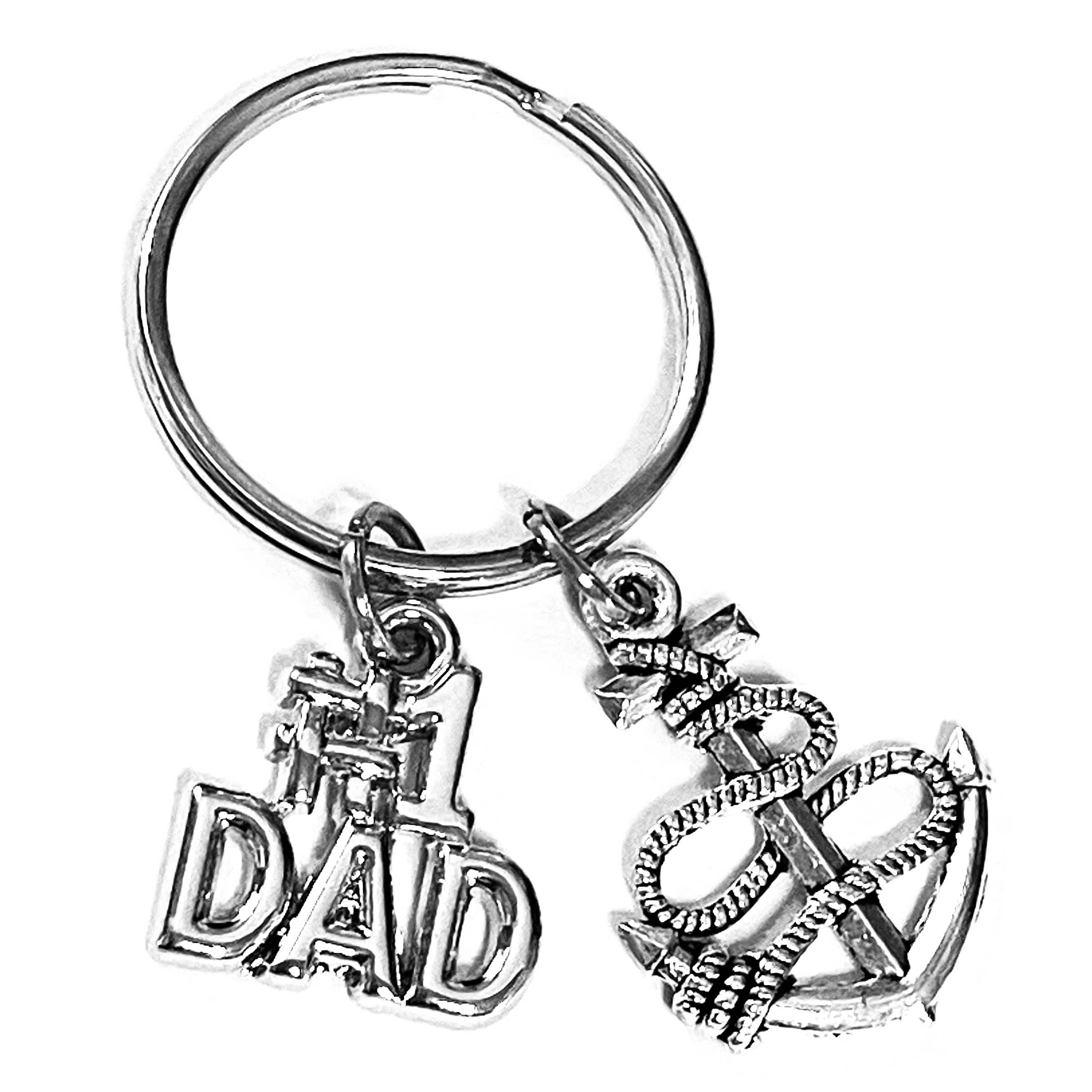 Broken Record Boutique – Engroshandel Nøglering - Herre – Fars dag #1 Far Charm nøgleringe nøgleringe til mænd18