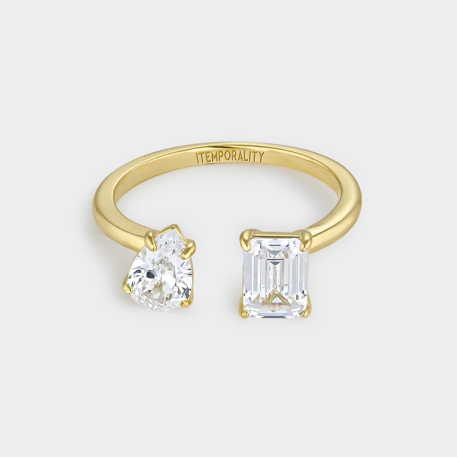 Itemporality – Anel multi-pedra por atacado – Anel em prata banhada a ouro amarelo e zircões brancos1