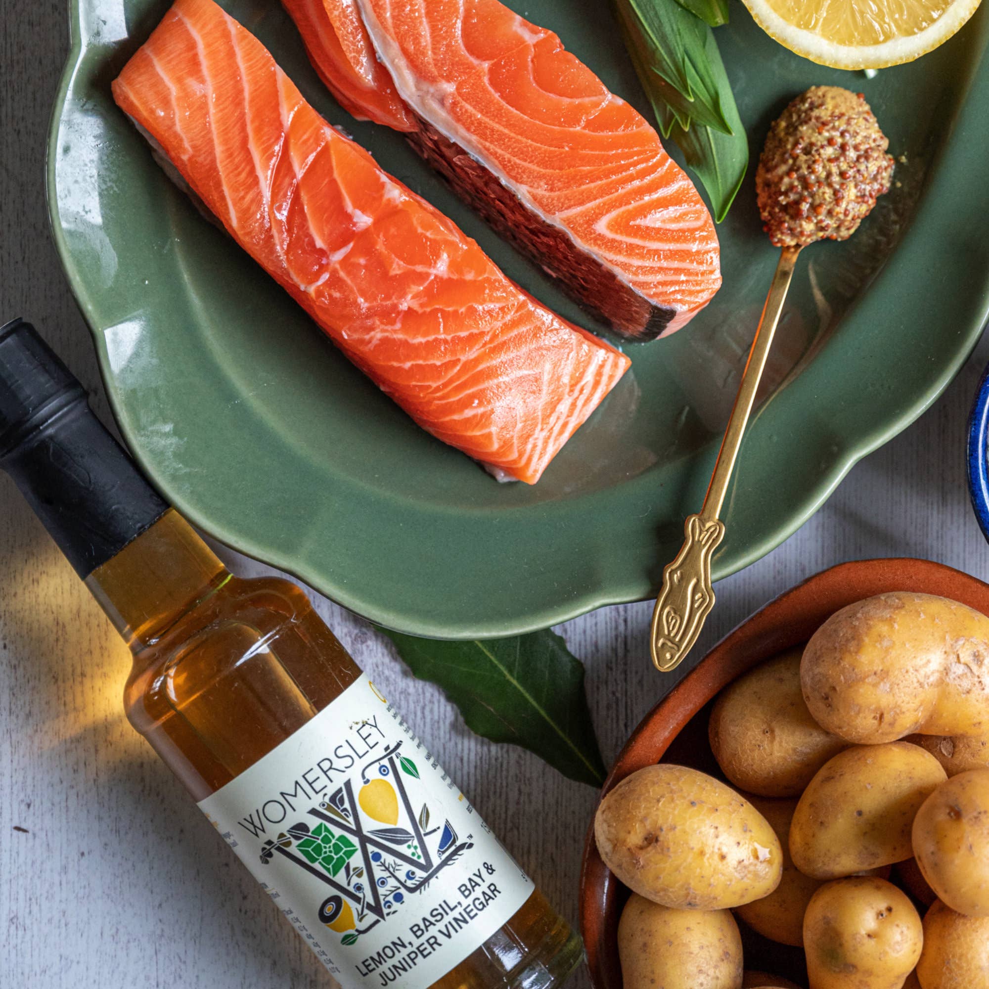 Womersley Foods – wholesale Vinegar – Lemon, Basil, Bay & Juniper Vinegar / Citrus Salad Dressing11