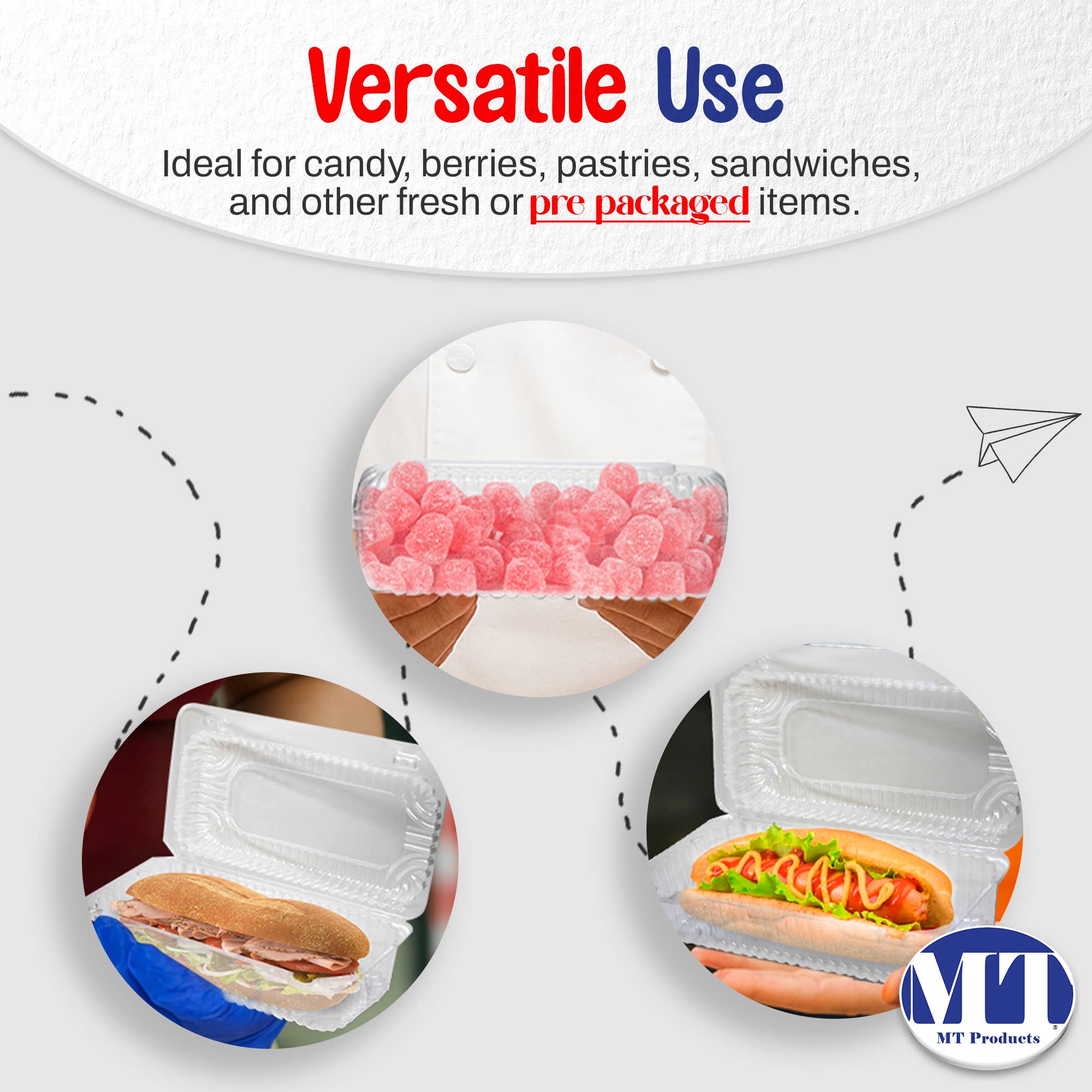 MT Products - Wholesale Food Storage Container - MT Products OPS Plastic Hoagie Container5