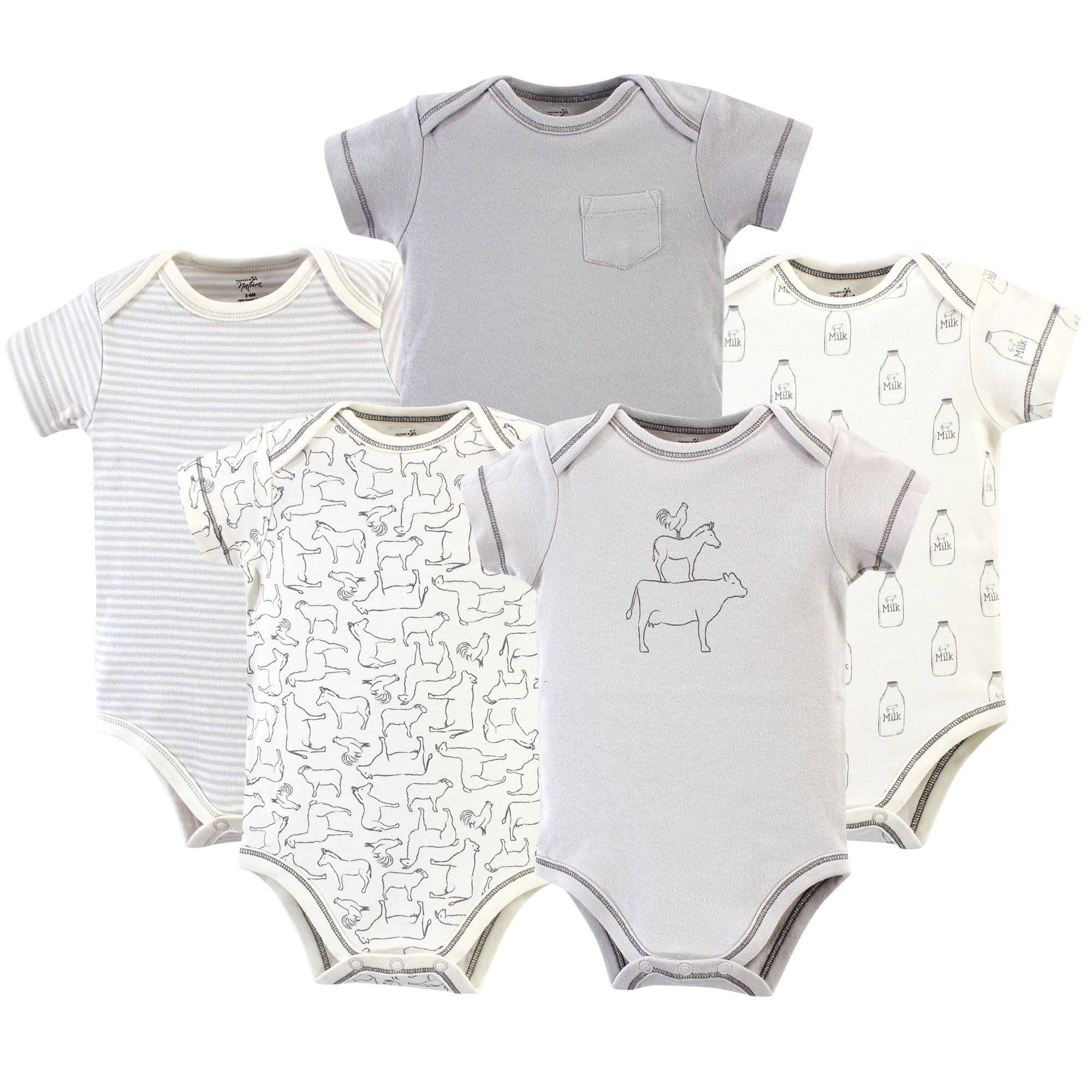 Touched by Nature Organic Cotton Bodysuits, Farm Friends for wholesale on Faire0