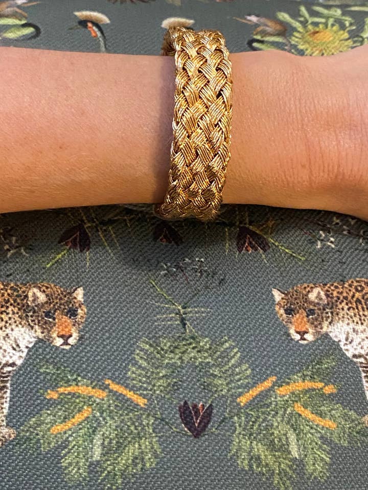 Flat Mini Pulseira Gold Weave por atacado de The Heart Knot