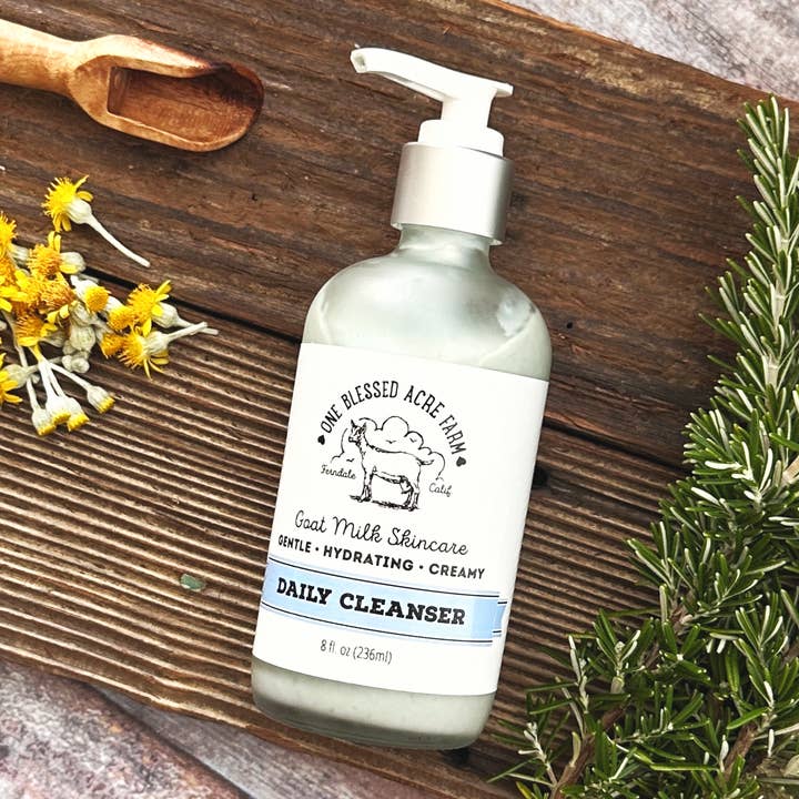 Goat Milk Daily Cleanser & Face Wash Infused With Blue Tansy for wholesale by One Blessed Acre Farm