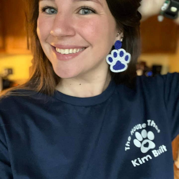 OBX Prep - Wholesale Dangle Earrings - Paw Print Seed Beaded Earrings – Show Your Team Spirit! ✨🐾