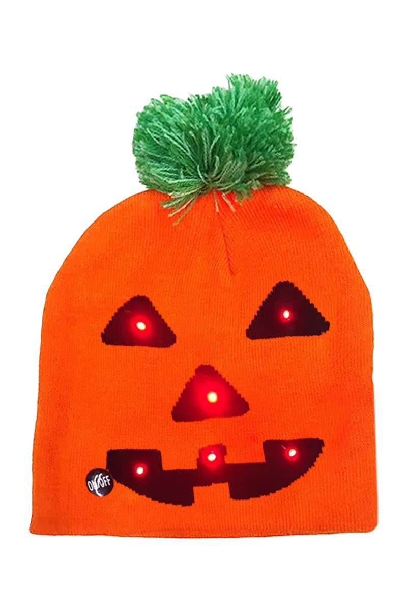 ASSORTED Halloween Led Light-up Pom Pom Short Beanie for wholesale on Faire3
