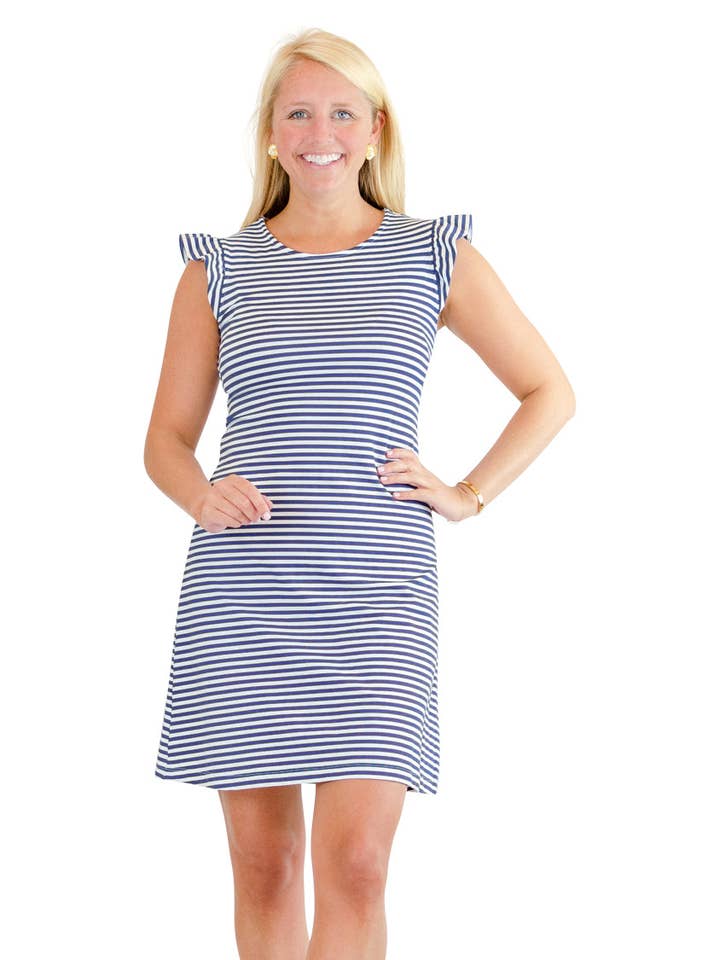 Jojo Dress-Juicy Stripe True Blue for wholesale by sailor-sailor