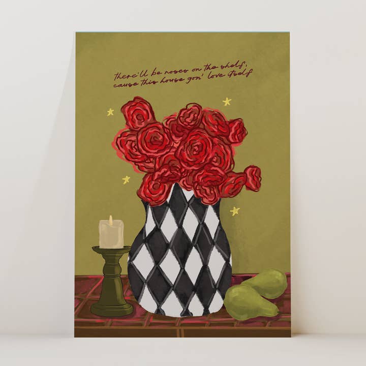 Habrá rosas en la estantería impresión para venta al por mayor de Illustrated by Weezy