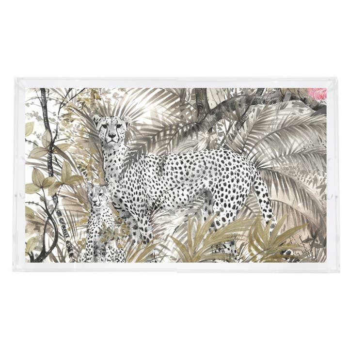 Nicolette Mayer Collection - Wholesale Decorative Tray - Cheetah XL 22.5 X 14.5 Acrylic Tray