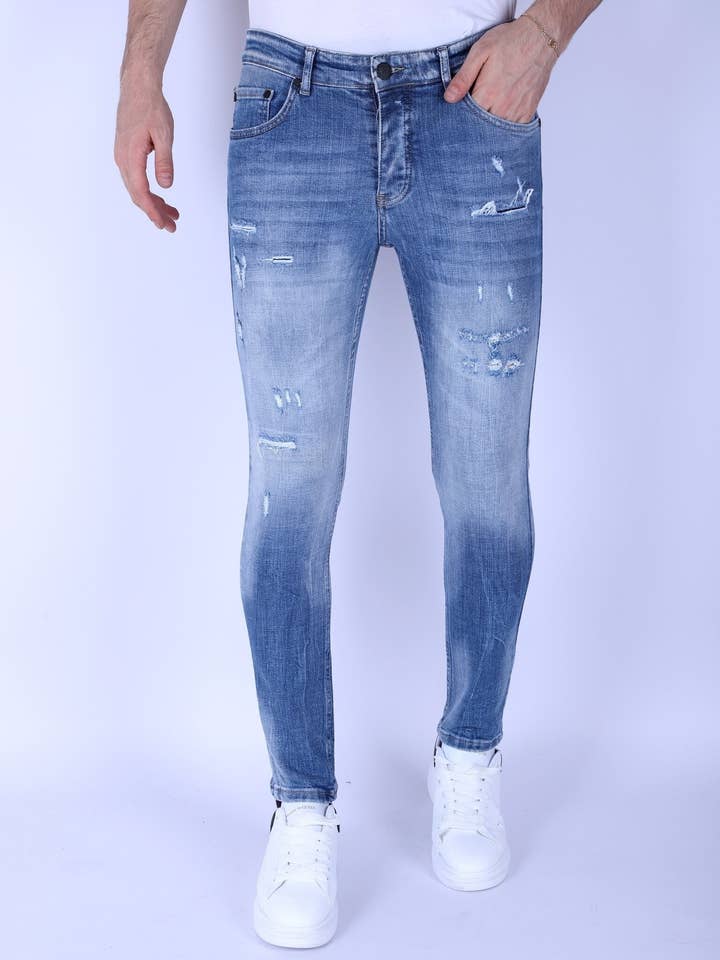 Stonewashed Ripped Jeans Men'S - Slim Fit -1098 for wholesale by Local Fanatic