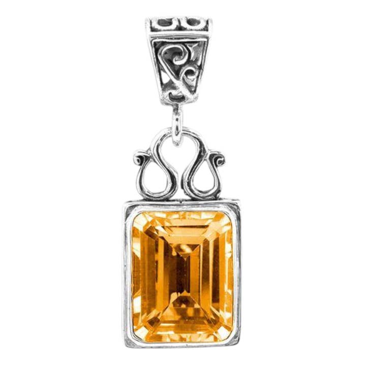 Sterling Silver Citrine Pendant – Gaya Collection by Kamaron for wholesale by Kamaron Bali