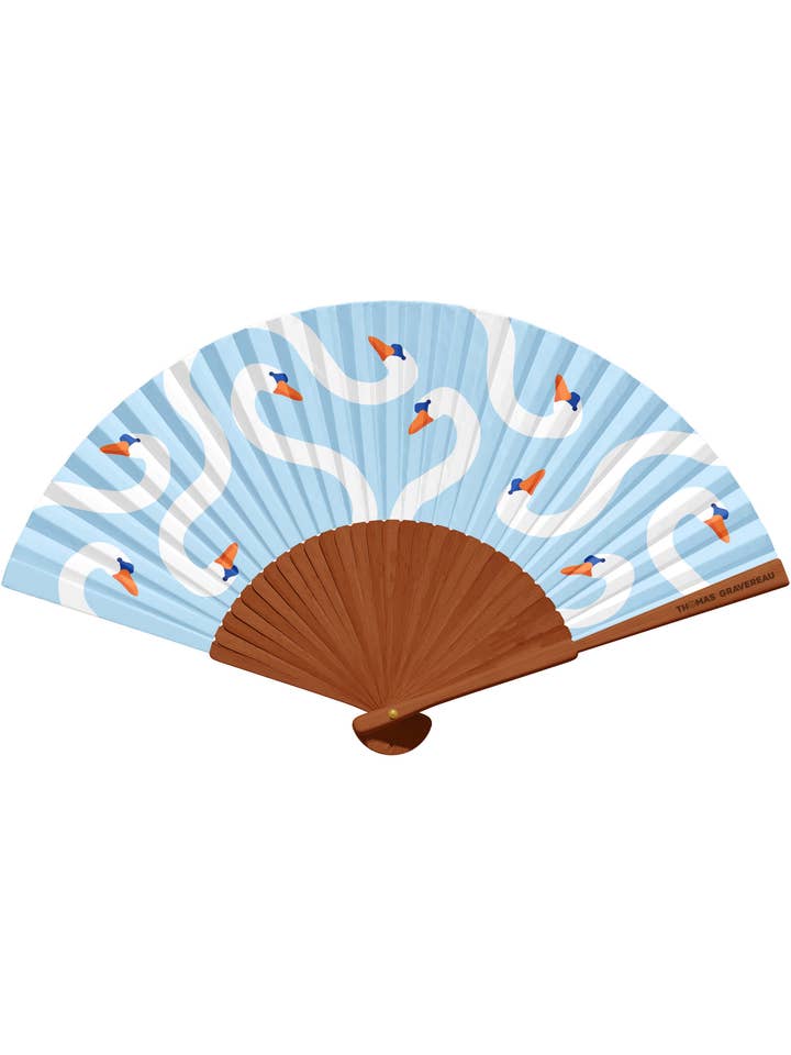 Éventail "Cygnes" pour la vente par Thomas Gravereau