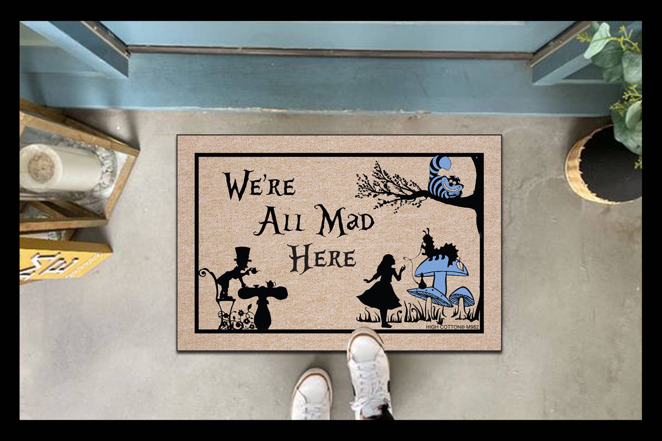 High Cotton Gifts – wholesale Door mat – We're All Mad Here Doormat1