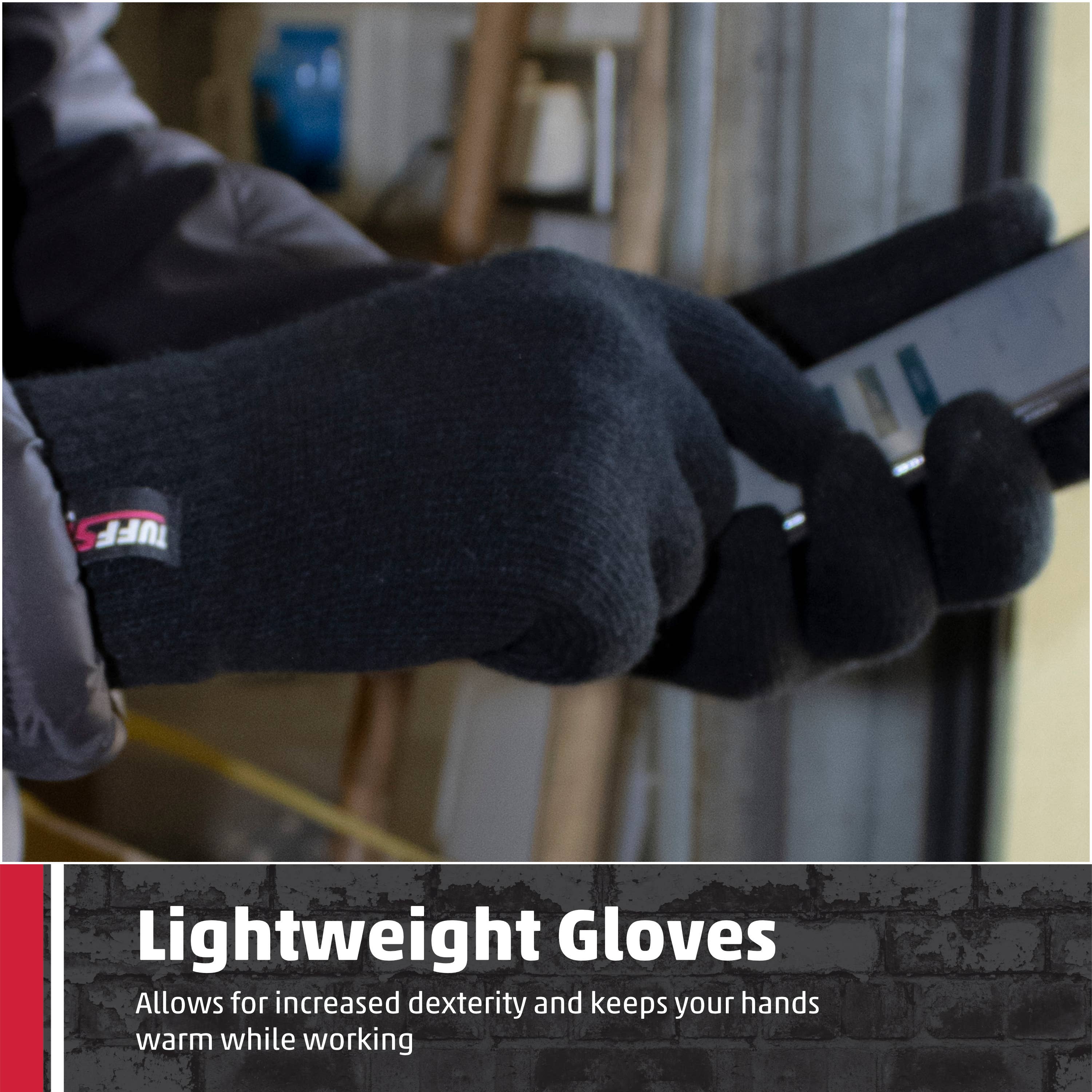 TuffStuff Black Touch Screen Gloves, One Size, Thermal for wholesale on Faire4