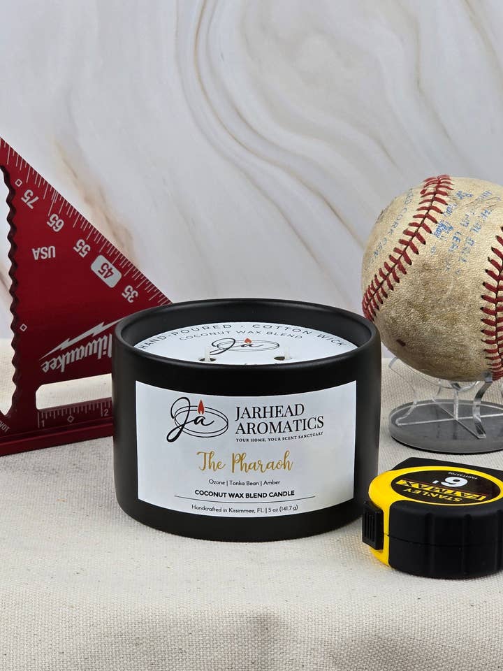 The Pharaoh - Coconut Wax Blend Candle - Man Cave for wholesale by Jarhead Aromatics LLC