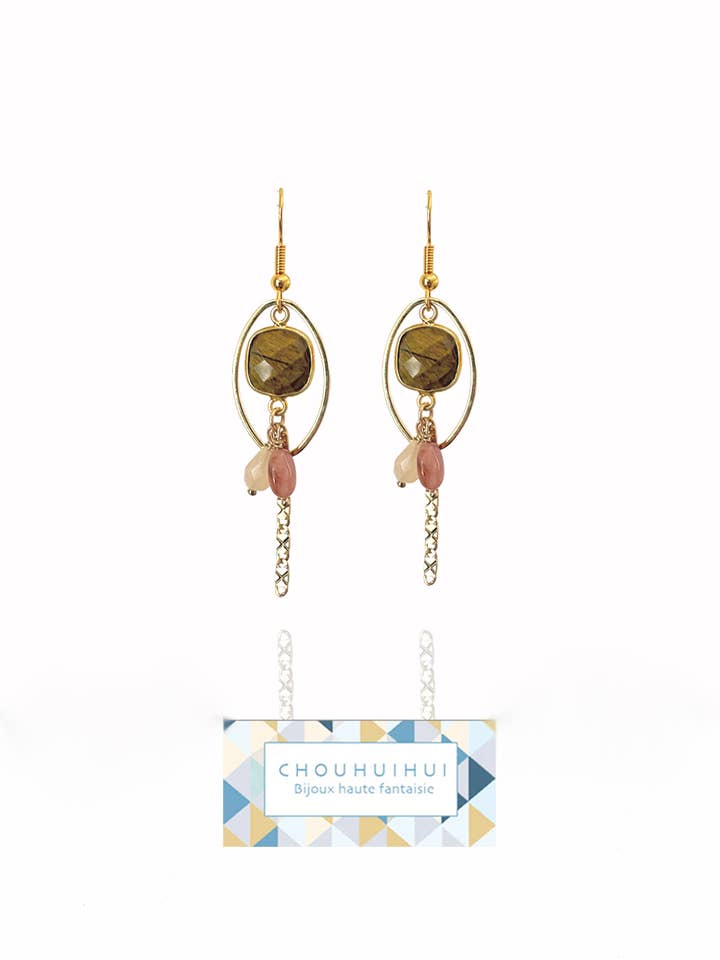 Orecchini CHARLIE in marrone per la vendita all'ingrosso da parte di Chouhuihui