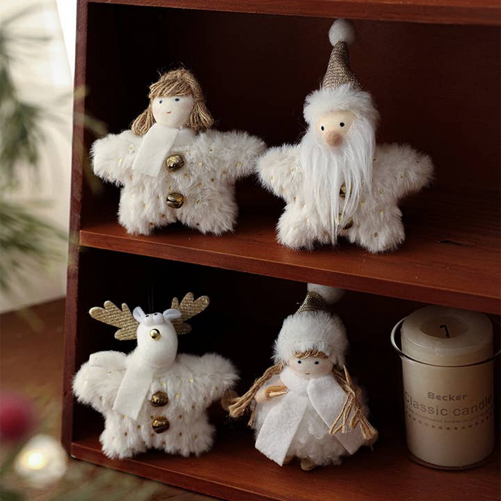 White Plush Doll Xmas Tree Cute Hanging Decor_CWMM9678 for wholesale by ACCITY