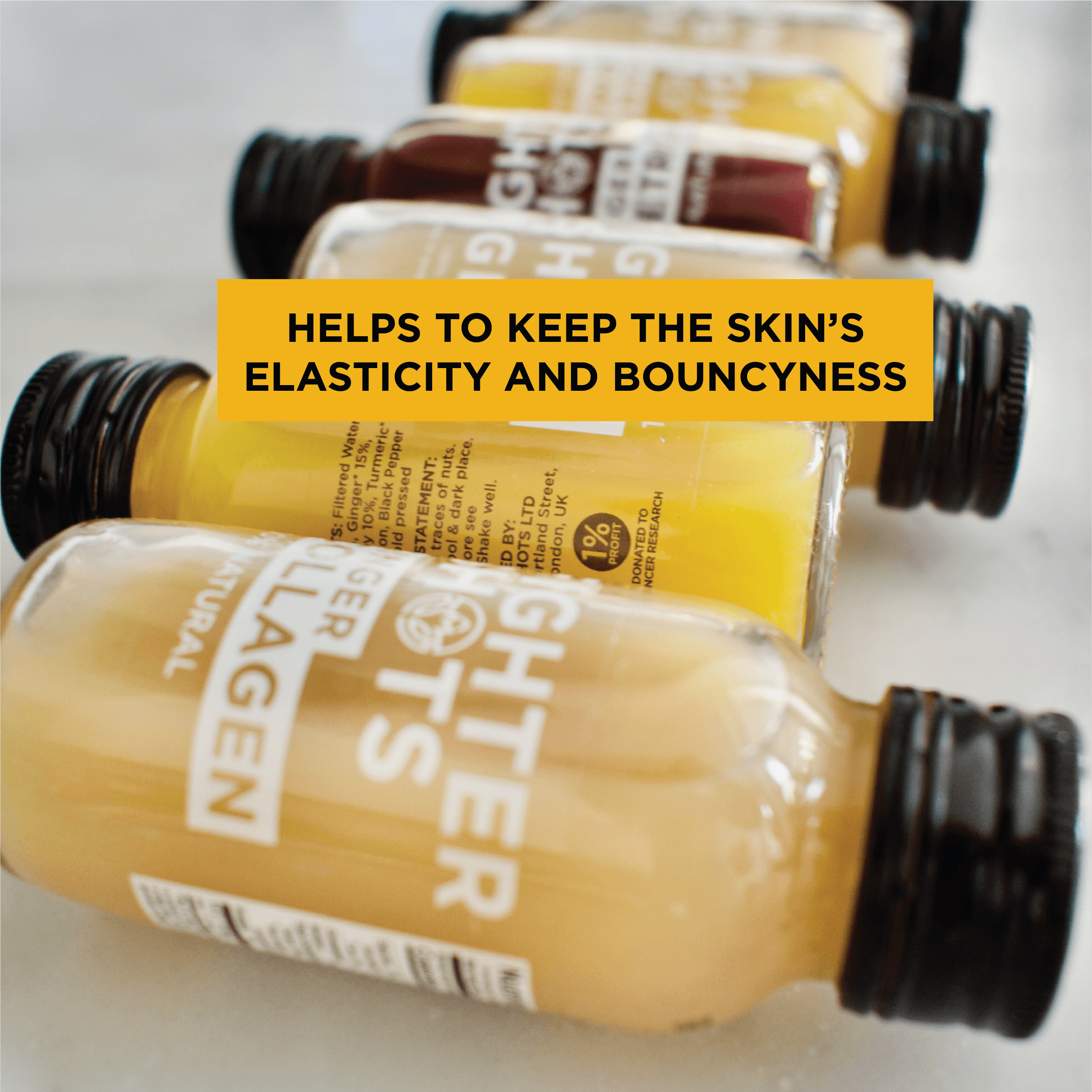 Fighter Shots - Wholesale Oral Supplement/Vitamin - Ginger + Marine Collagen 3,000mg welness shot 12x60ml7