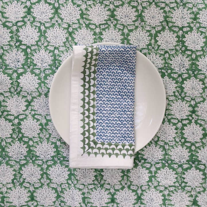 Rozablue - Venta al por mayor Manteles - Mantel pequeño Breezy verde impreso a mano 150 x 240 cm4