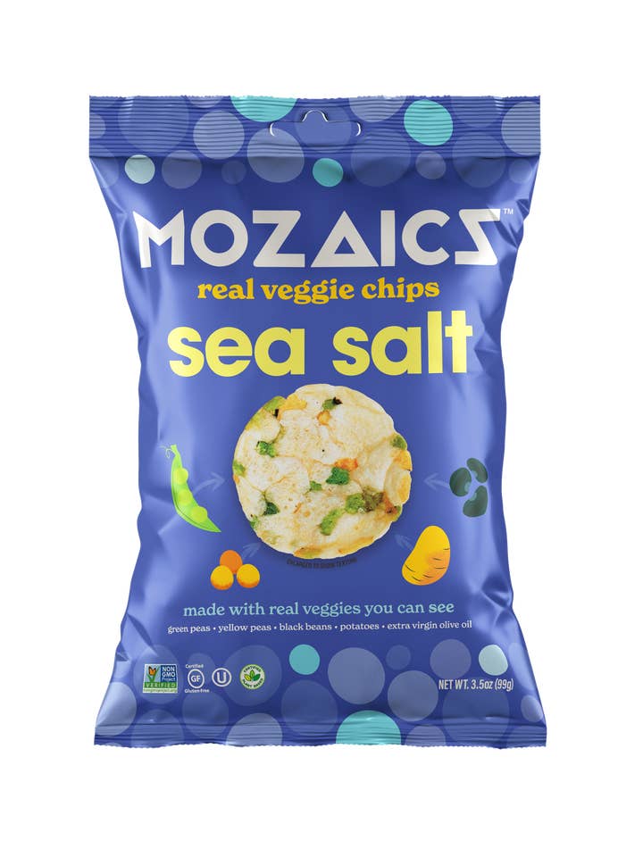 Mozaics Echte Gemüsechips mit Meersalz, 3,5 oz, 6 Stück für den Großhandel von Mozaics Chips
