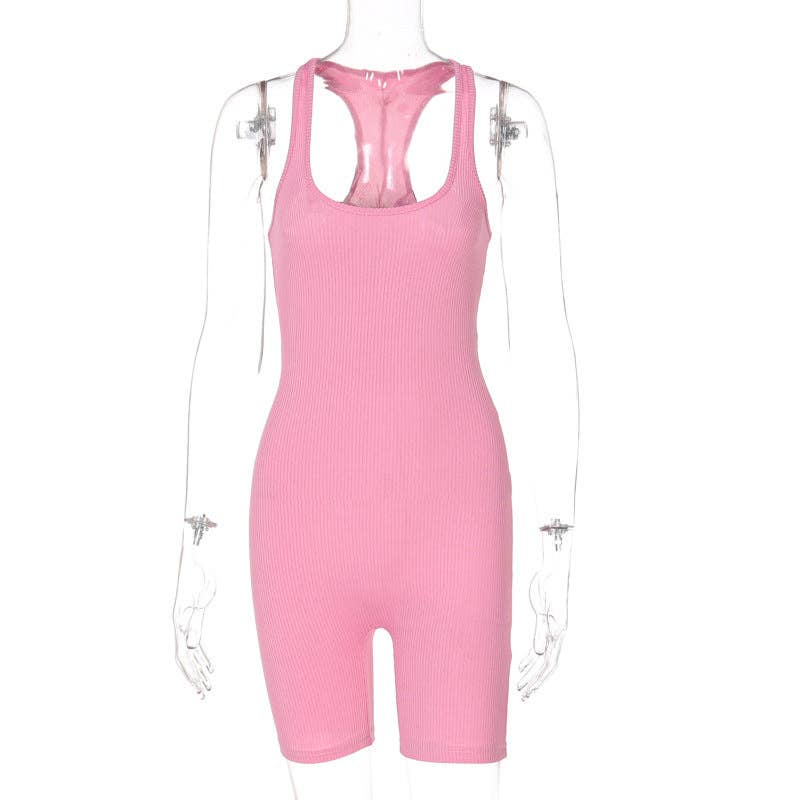 VividLux - Wholesale Unitard - Dames - Dameskleding Lente Zomer Gebreide Effen kleur Hoge Taille Strakke Sport Yoga Romper7