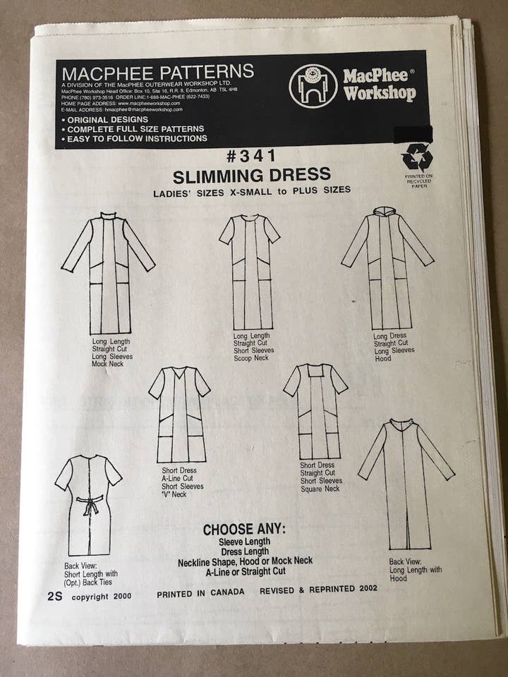 #341 SLIMMIMG DRESS for wholesale by Macphee Workshop