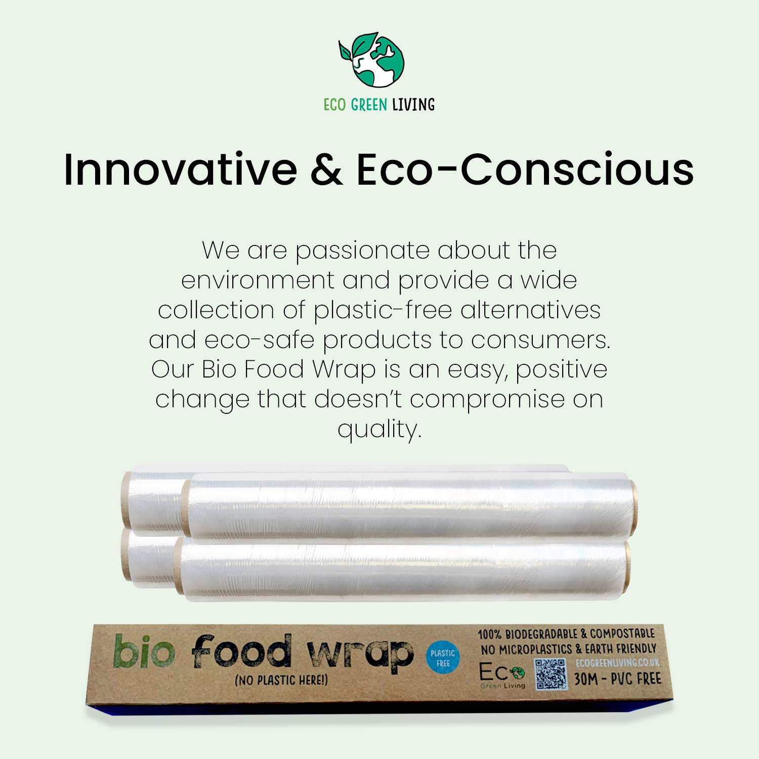 Eco Green Living – wholesale Food storage wrap/bag – Compostable Cling Film - 1 roll x 30m - Eco Green Living3