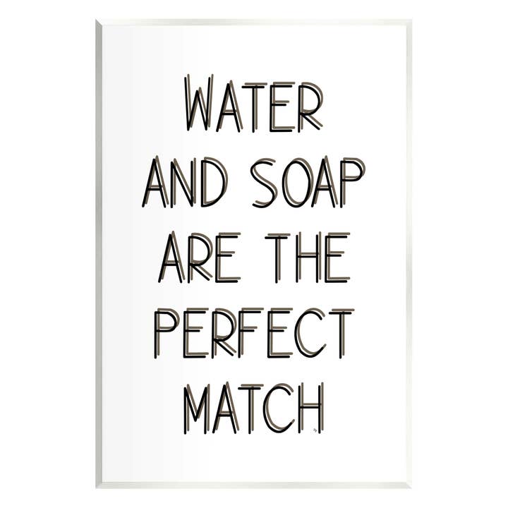 Water & Soap Perfect Match Plaque Art for wholesale by Stupell Industries