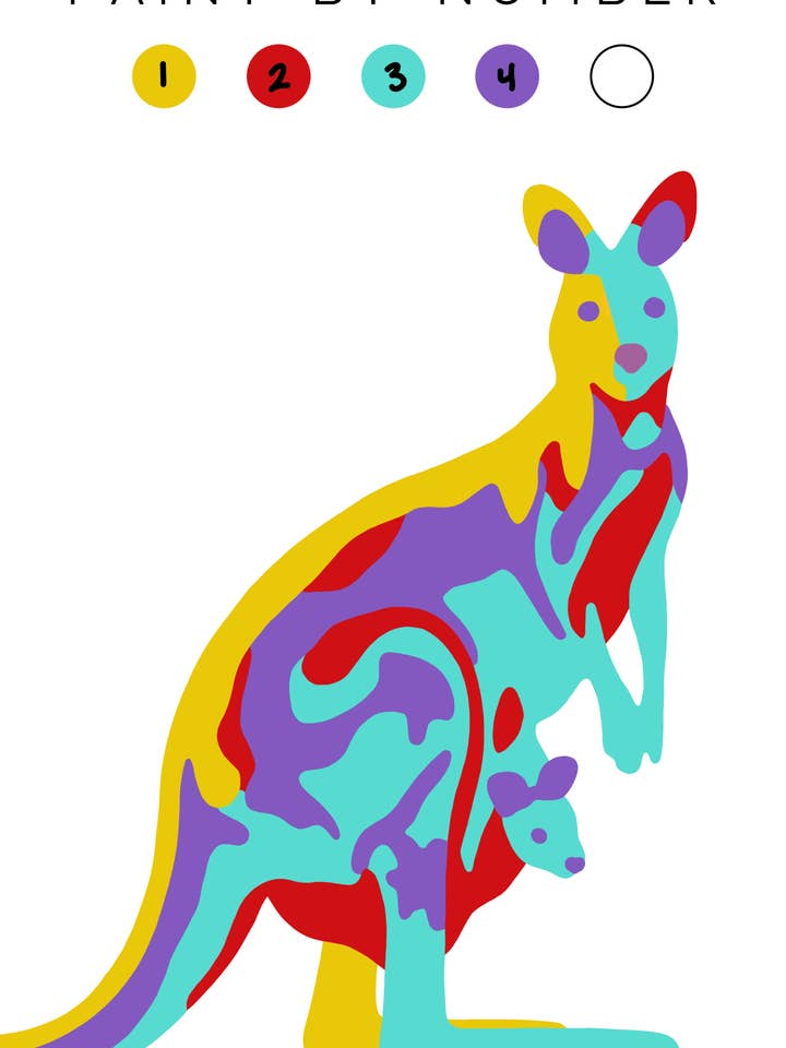 Peinture de kangourous par numéro pour la vente par Fundenberger Studio