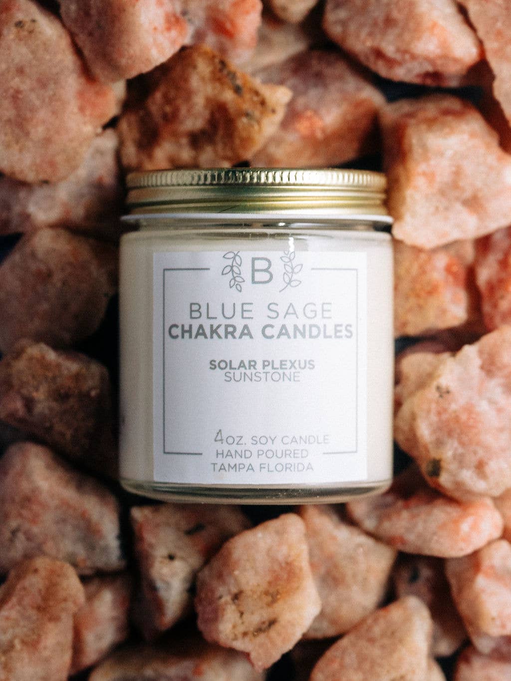 Blue Sage Eco Boutique - Wholesale Jar/Filled Candle - Solar Plexus 3rd Chakra Candle2