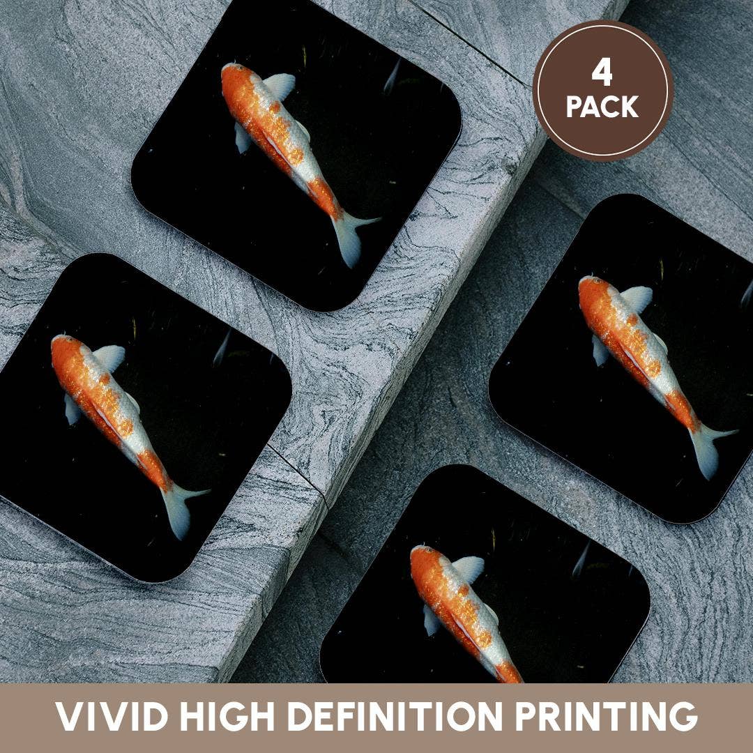3dRose - Wholesale Coasters - 3dRose, Orange White Colors Koi Fish, Coaster12