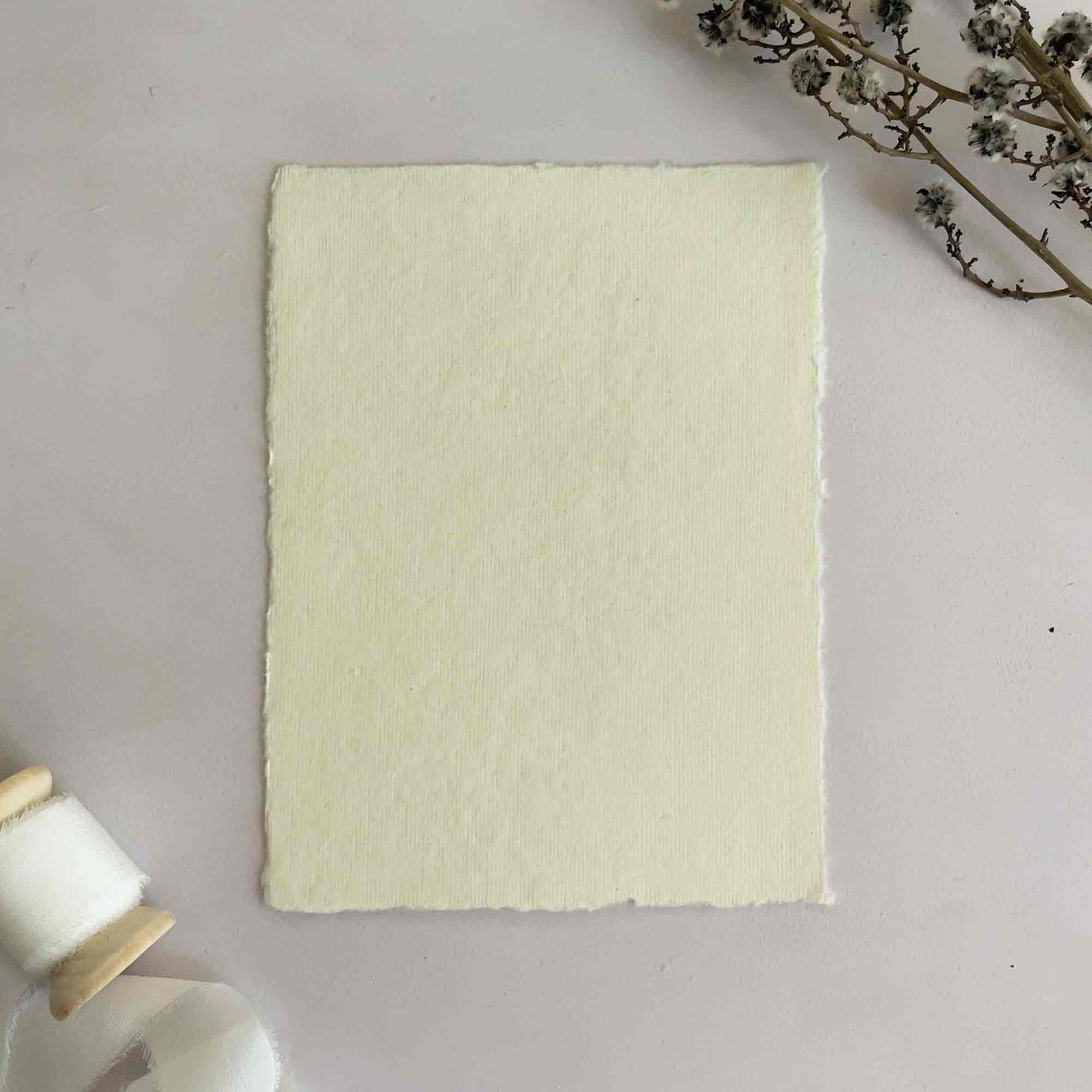 The Natural Paper Company - Wholesale Stationery/Notecard Set - Vanilla Handmade Cotton Rag Paper, Card and Envelopes2