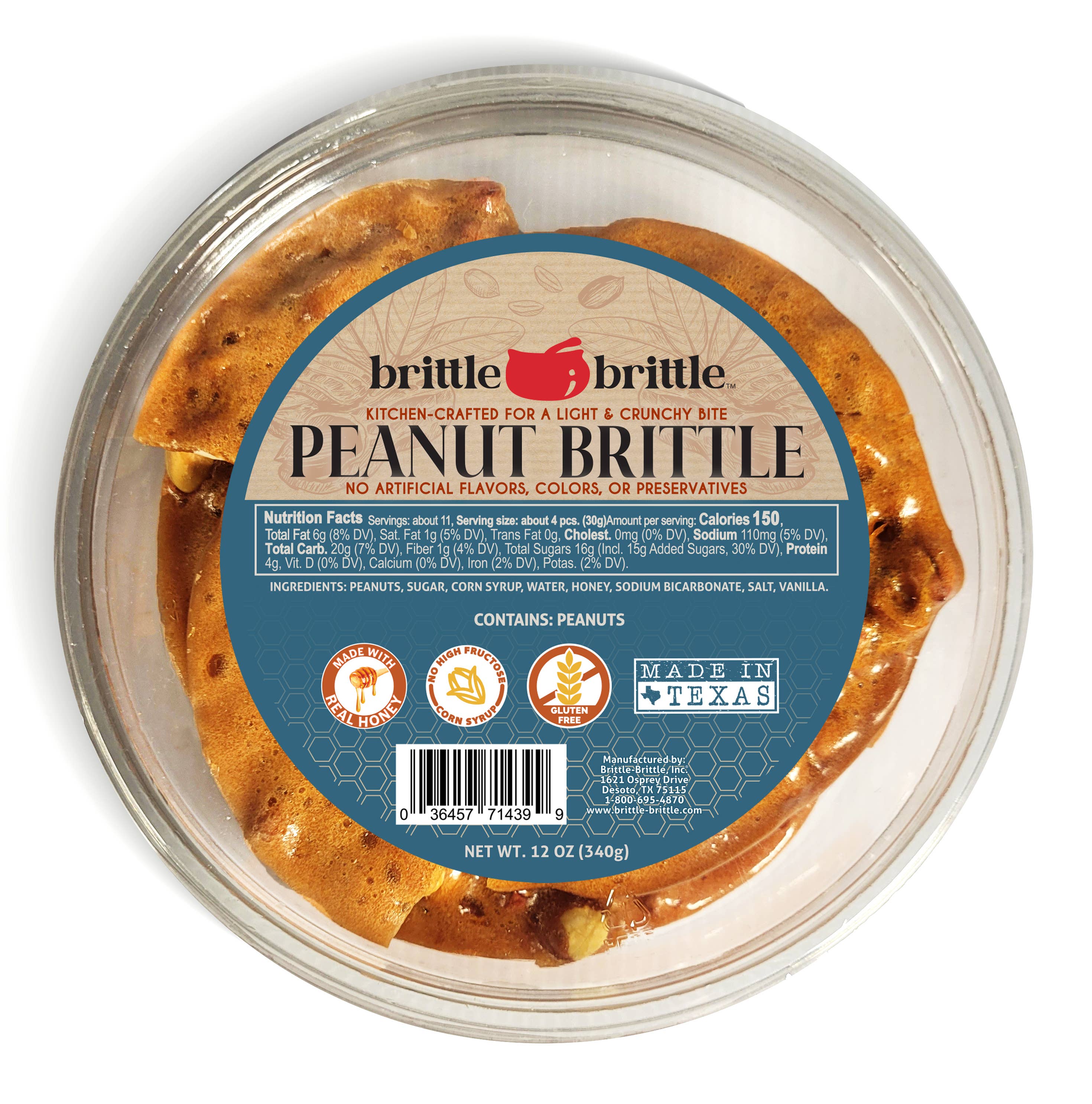 brittle-brittle - Vente Nougatines - Nougatine aux cacahuètes gourmet - Boîte de 12 oz2