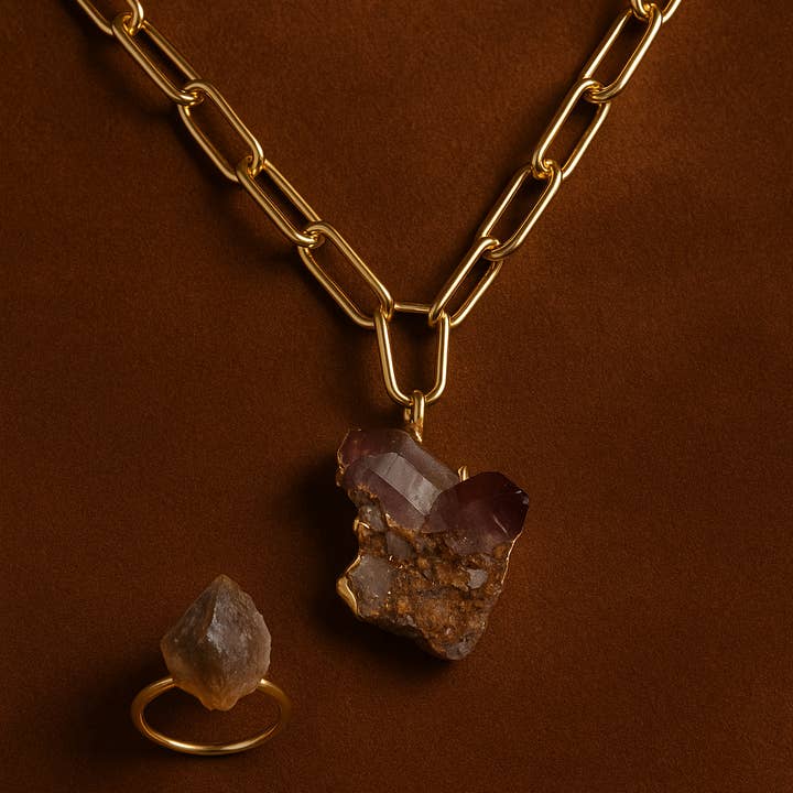 PHOEBE´S - Wholesale Pendant/Charm Necklace - Super Seven Necklace – The Sacred Stone in 18K Gold1